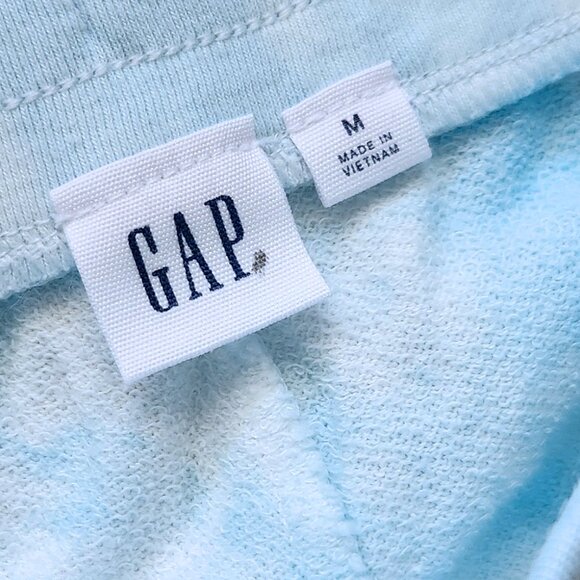 Gap Tie-Dye Sweatpants, Womens Medium, NWT, White and Blue, Relaxed fit wide leg - Picture 4 of 8